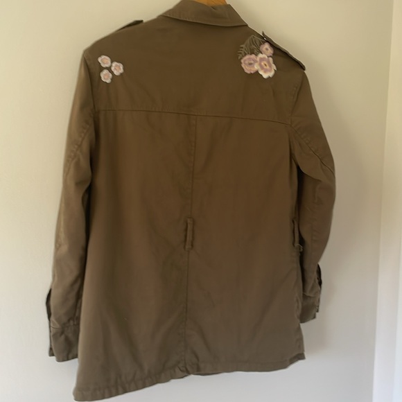 Rebecca minkoff military style jacket with floral embroidery size xs - Picture 3 of 7